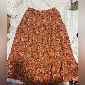 Floral Orange Women's Skirt